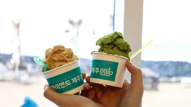 ice cream, gelato, peanut gelato, greentea ice cream, icecream, jeju island, jeju peanut, jeju sea, stone, volcano, travel, korea, tourism, jeju cafe. How to Calculate Gelato Overrun and Why It Changes Your Food Cost