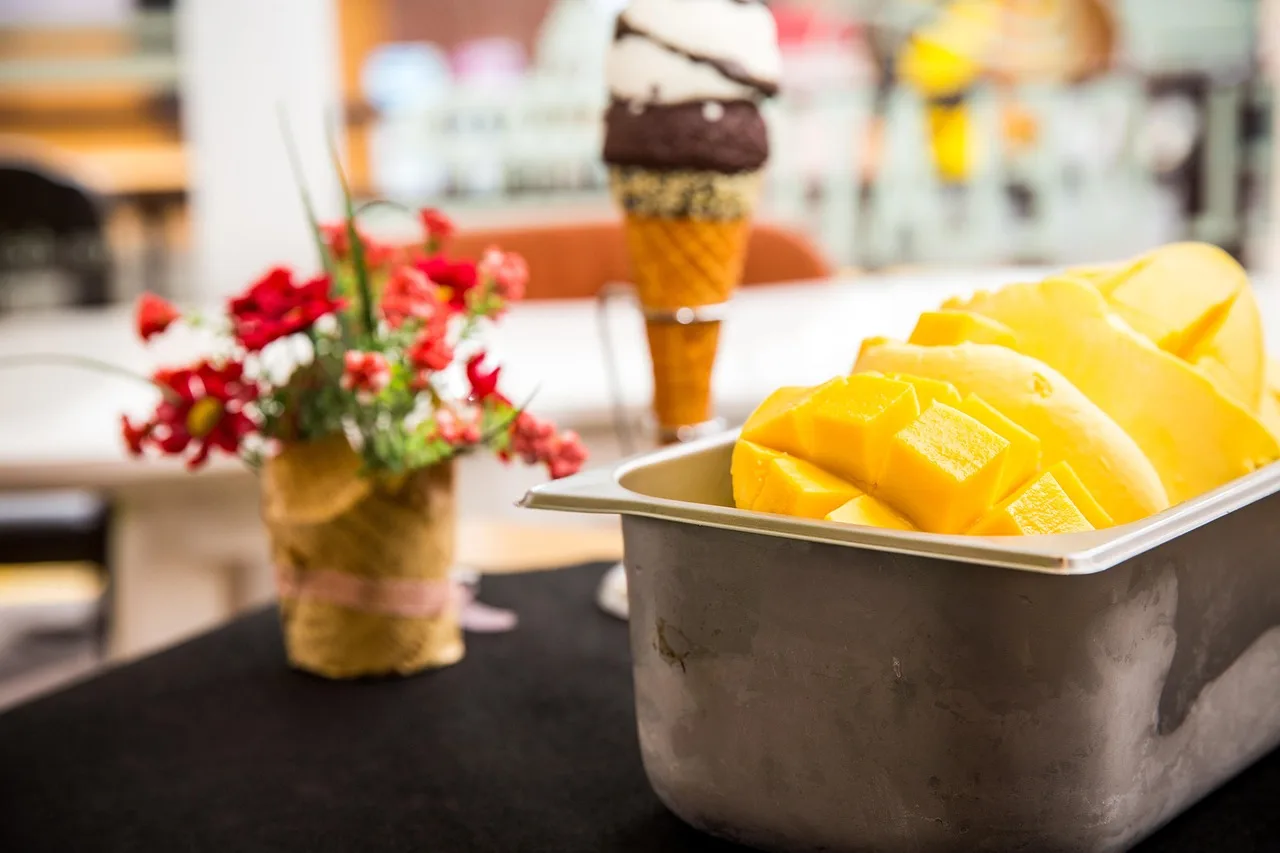 mangoes, ice cream, dessert, food, fruit, snack, gelato, mango ice cream, flavor, sweet, tasty, delicious, container, cafe, mangoes, mangoes, mangoes, mangoes, mangoes. What to Charge for a Gelato Pint: US Price Data by City