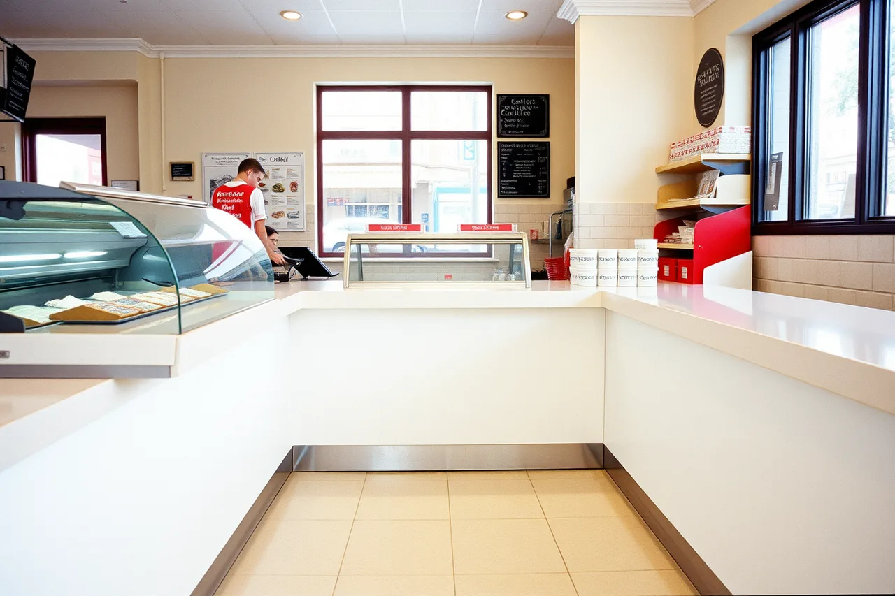 Lowered accessible section at the end of a gelato service counter (A guide to leasing a US storefront, ADA and health department plan review)