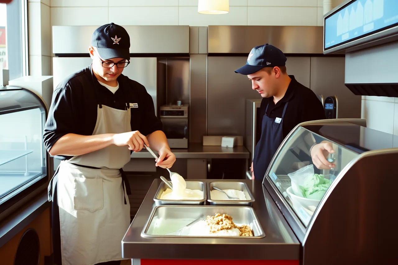 New staff training on batch freezer and display case (How to start an ice cream shop as a staged sequence, from a proven product to the soft open)
